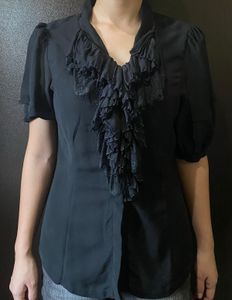 Black Ruffled Top