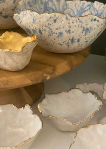 Handmade Trinket Dish - Turquoise &amp; Golden Color ✨