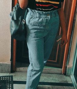 Stylish Light Blue Jeans Paperbag