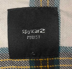 White Plaid Button-Down Shirt