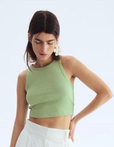 Sage Green Ribbed Tank Top