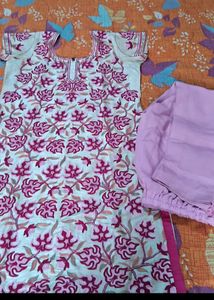 Pink Kashmiri Work Kurti