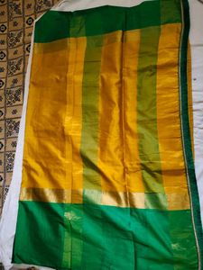 Green &amp; Gold Ethnic Saree