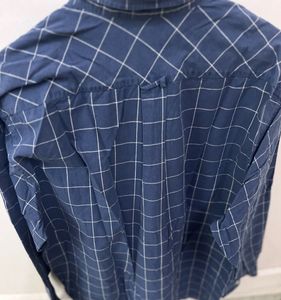 Levi&#39;s Blue Checkered and weltex plain Shirt