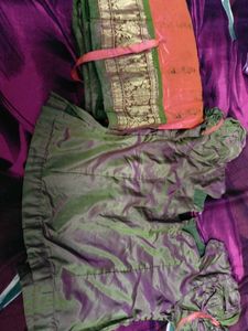 Orange &amp; Purple Embroidered Dress