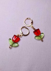 Red Tulip Earrings