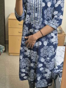 Cotton Top Dupatta Bottom Set With Mirrorwork