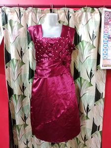 Elegant Maroon Party Dress