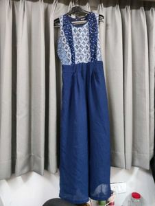 Blue Printed Jumpsuit