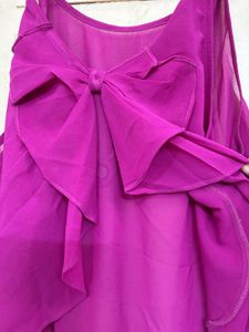 Purple Bow Detail Top
