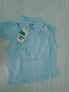 Newme Blue Fitted Shirt Women
