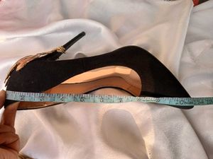 Embellished High Heels Satin Court Heel in Black