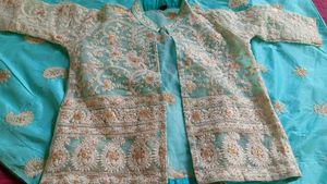 Leheng Choli With Jacket  Teal Embroidered