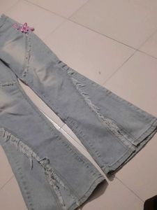 Lace-Up Flare Jeans