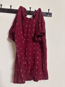 Maroon Paisley Mock Neck Top 3 Combo