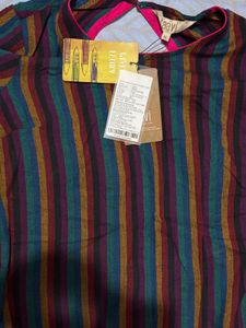 Taavi Striped Woven Straight High-low Kurta