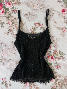 Black Crochet Tank Top
