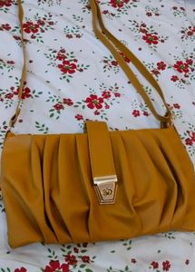 Beautiful Mustard Yellow Color Party Wear Bag