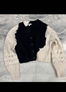 COS Abstract Cable-Heavy Knit Woolen Cardigan