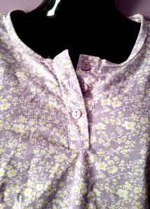 Floral 3/4 Sleeve Henley Top