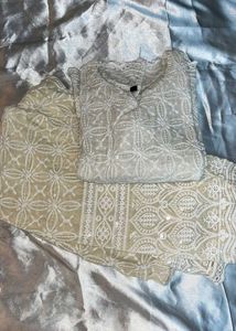 Lucknow Chikkankari Kurta Set