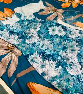 Blue Floral Bodycon By Savana