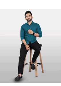Teal Long Sleeve Casual Shirt