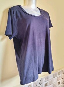 Size  L 🎁Buy 2 Get 1 Free🎁Navy Blue Casual Top