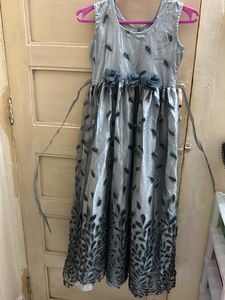 Silver Heavy Work Gown(Girls)