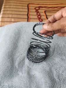 Set Of 3 Spring Type Plastic Bangles