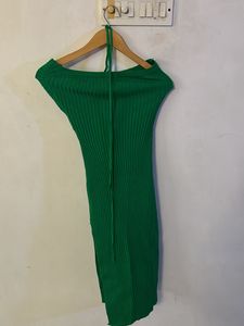 Green Cutout Halter Bodycon Dress