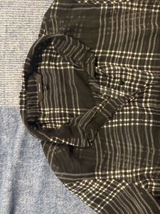 Black Plaid Button-Up Shirt