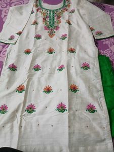 Sawan Special Green Embroidered Kurta Set