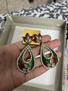 Traditional Teardrop Kundan Earrings