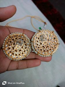 Heavy Pearl And Kundan Choker Set With Stud