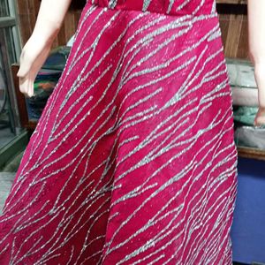 Fancy party Wear Gritter Work Rose Gown