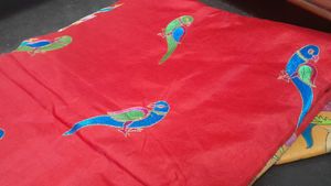 Red Parrot Print Fabric