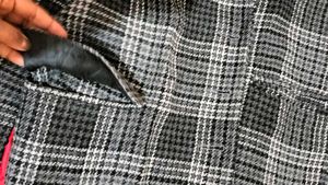 White Nd Black Long Coat 🧥