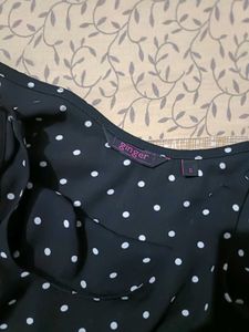 Black Polka Dot Crop Top