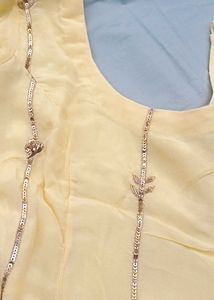 Embroidered Light Yellow Kurti