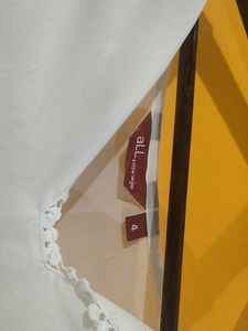 White Sheer Lace Trim Blouse
