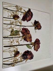 3D Real Rose Art on Canvas Board