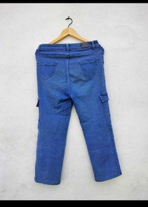 Blue Denim Cargo Pants