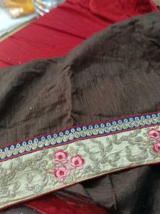Elegant Red Saree (Marginal Issue)