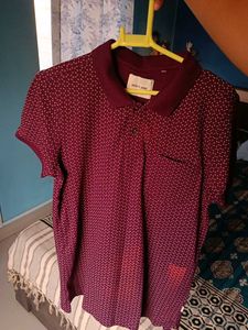 Red Flame Maroon Printed T-Shirt