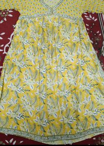 Yellow Printed Kurta Set