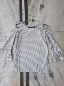 Comfortable Office/College Wear Top Shouldr Cut Off White Coloured