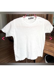 Zara Ribbed White Cotton Top.