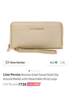 Lino Perros Gold Purse For Women