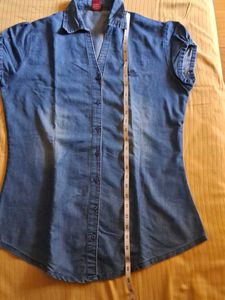 Denim Button-Down Top